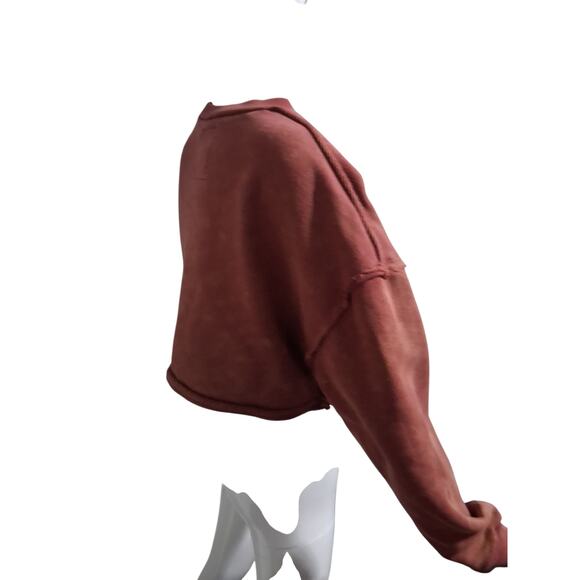 Alphalete Women's size S Chunky Terry Oversized Crop Grunge Pullover Sweatshirt - Picture 6 of 16